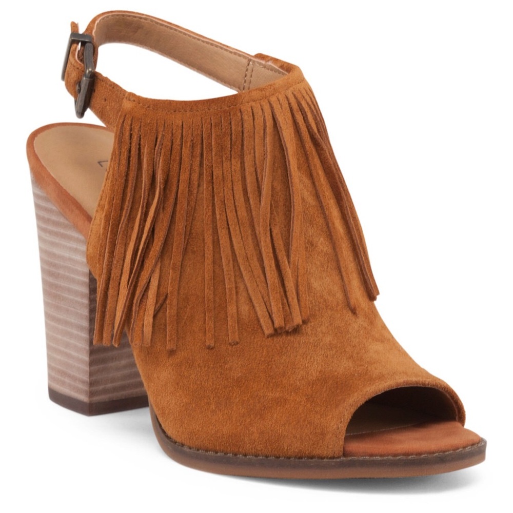 Lucky Brand \ Liennah Open-Toe Fringe Ankle Bootie